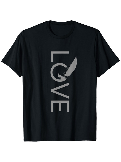 Men's Graphic T-Shirt Vertical Love Typography With Feather Graphic On Black T Shirt