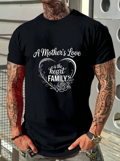 Men's Graphic T-Shirt A Mothers Love Blooming Heart With Gentle Roses Family