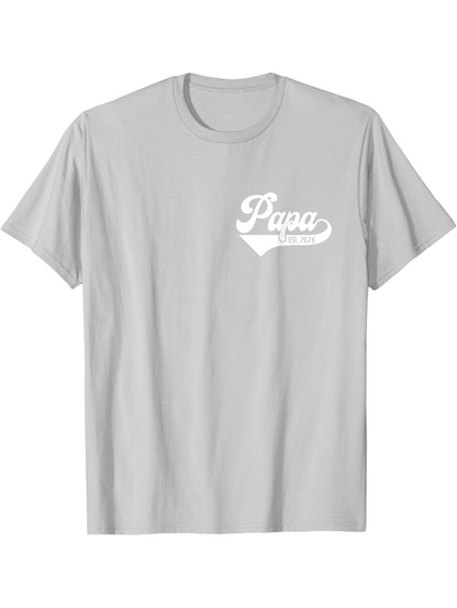 Men's Graphic T-Shirt Papa Script Style Text With Bold Retro White Letters Shirt