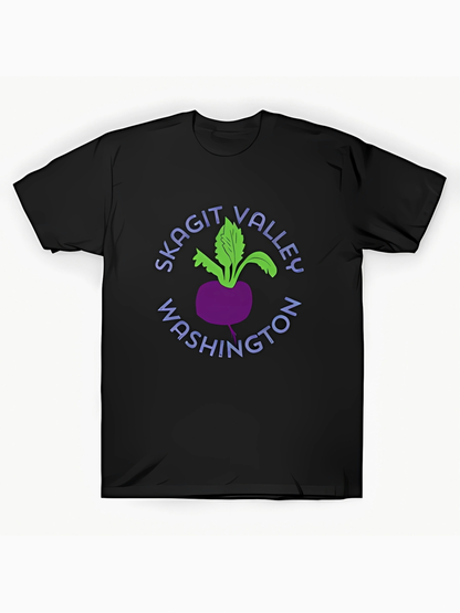 Men's Graphic T-Shirt Skagit Valley Washington With Vibrant Leaves Root Vegetable Illustration