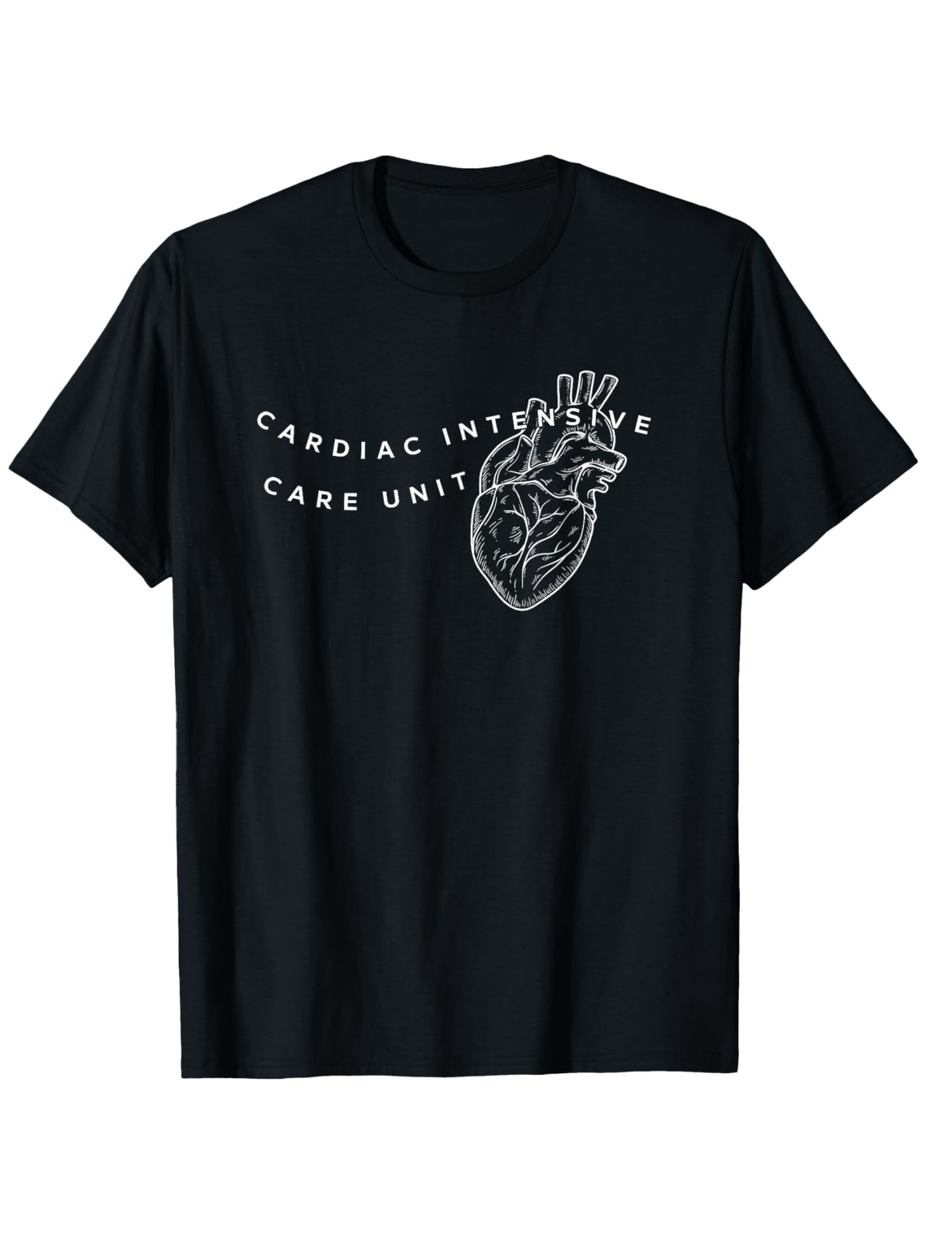 Men's Graphic T-Shirt Cardiac Intensive Care Unit Anatomical Heart With Medical Diagram Lines