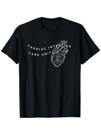 Men's Graphic T-Shirt Cardiac Intensive Care Unit Anatomical Heart With Medical Diagram Lines