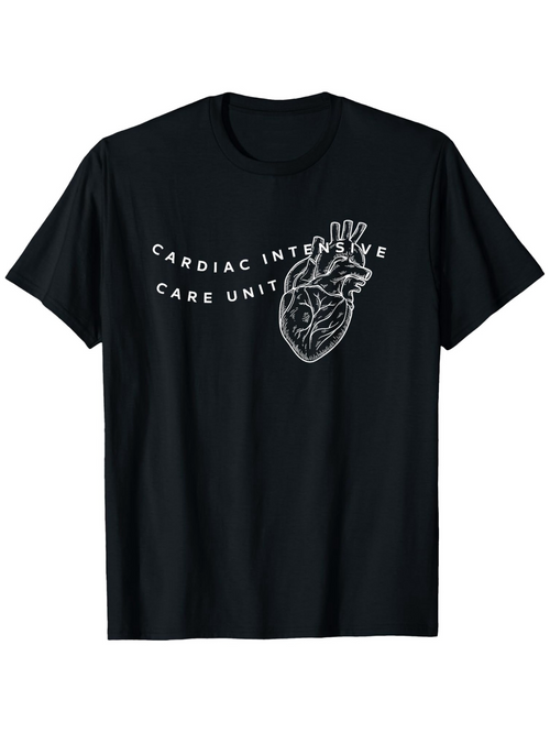 Men's Graphic T-Shirt Cardiac Intensive Care Unit Anatomical Heart With Medical Diagram Lines