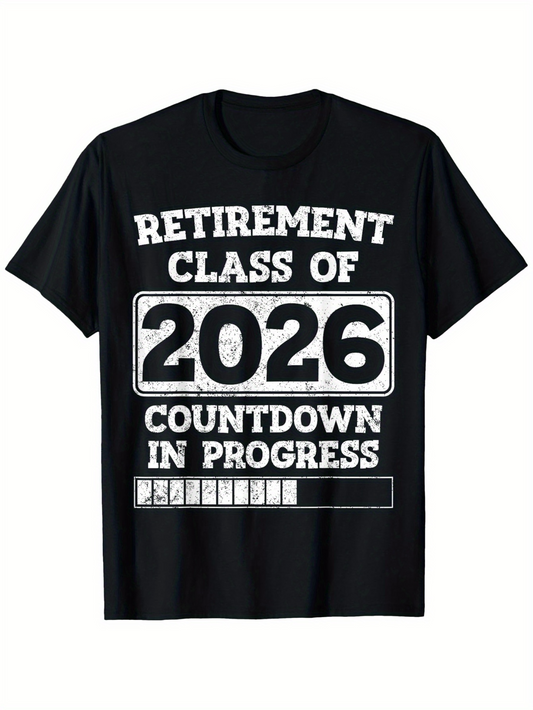 Men's Graphic T-Shirt Retirement Class Of 2026 Countdown In Progress Number Chart T Shirt