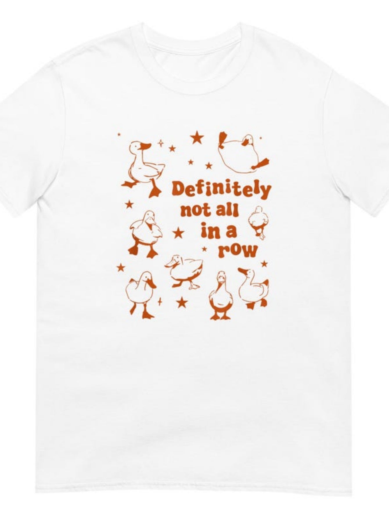 Men's Graphic T-Shirt Definitely Not All In A Row Dancing Cartoon Ducks With Playful Stars And Motion Lines Duck