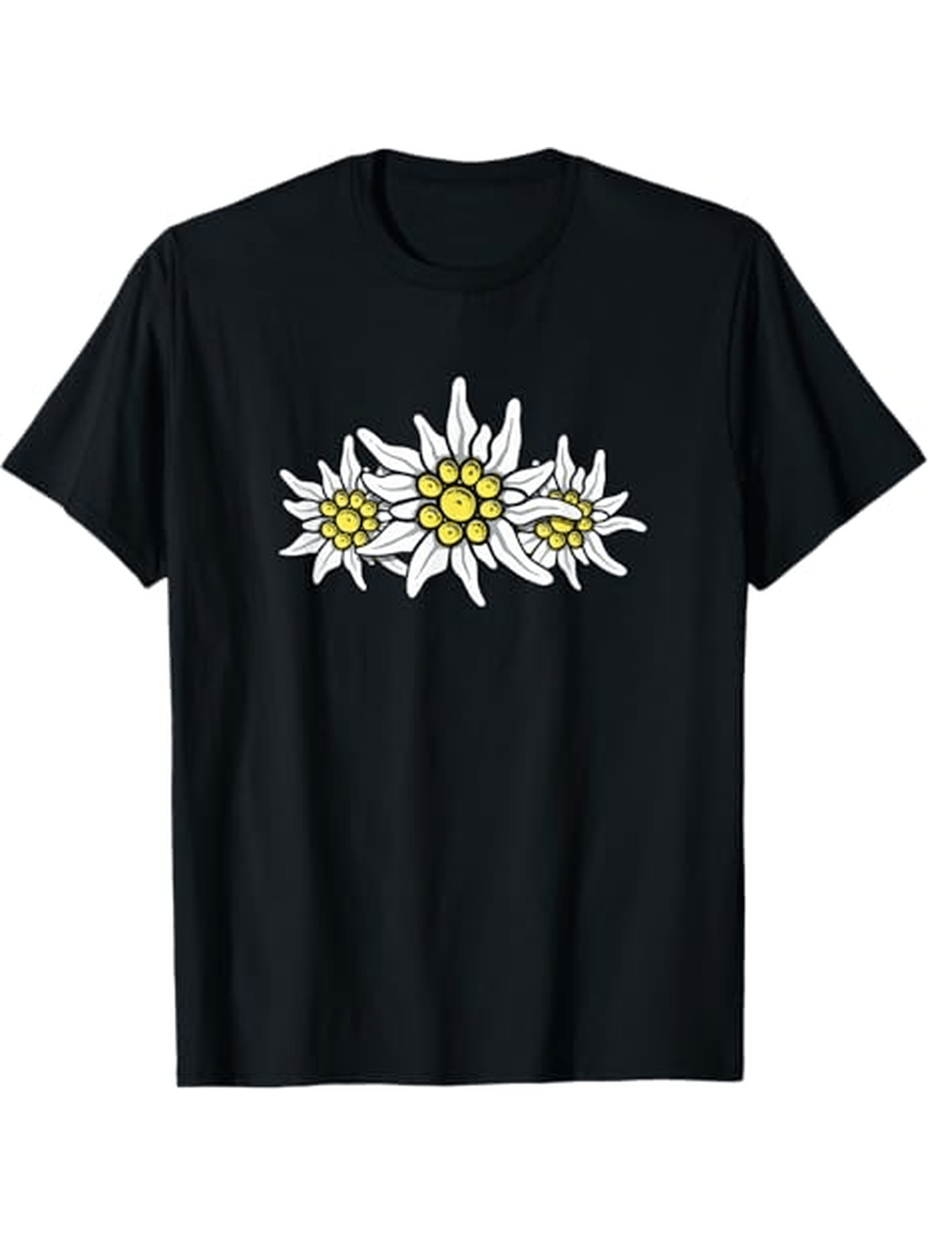 Men's Graphic T-Shirt Delicate White Petals And Yellow Blossoms Arrangement Edelweiss Flower