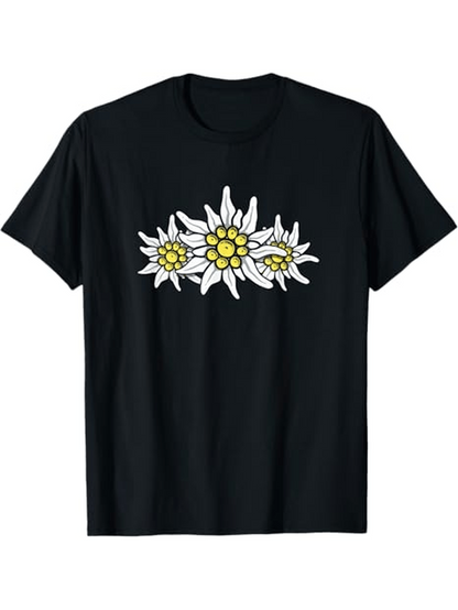 Men's Graphic T-Shirt Delicate White Petals And Yellow Blossoms Arrangement Edelweiss Flower