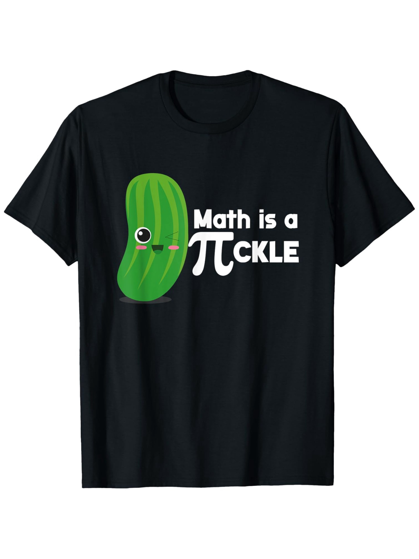 Men's Graphic T-Shirt Math Is A Pi Ckle With Cartoon Green Pickle Under Playful Pi Symbol