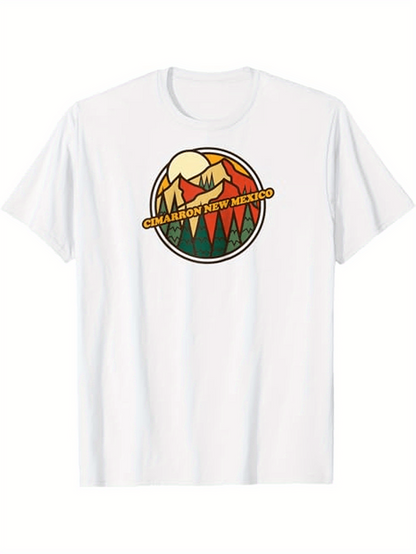 Men's Graphic T-Shirt Colorful Nature Sunrise With Mountain Peaks Under Sunlight