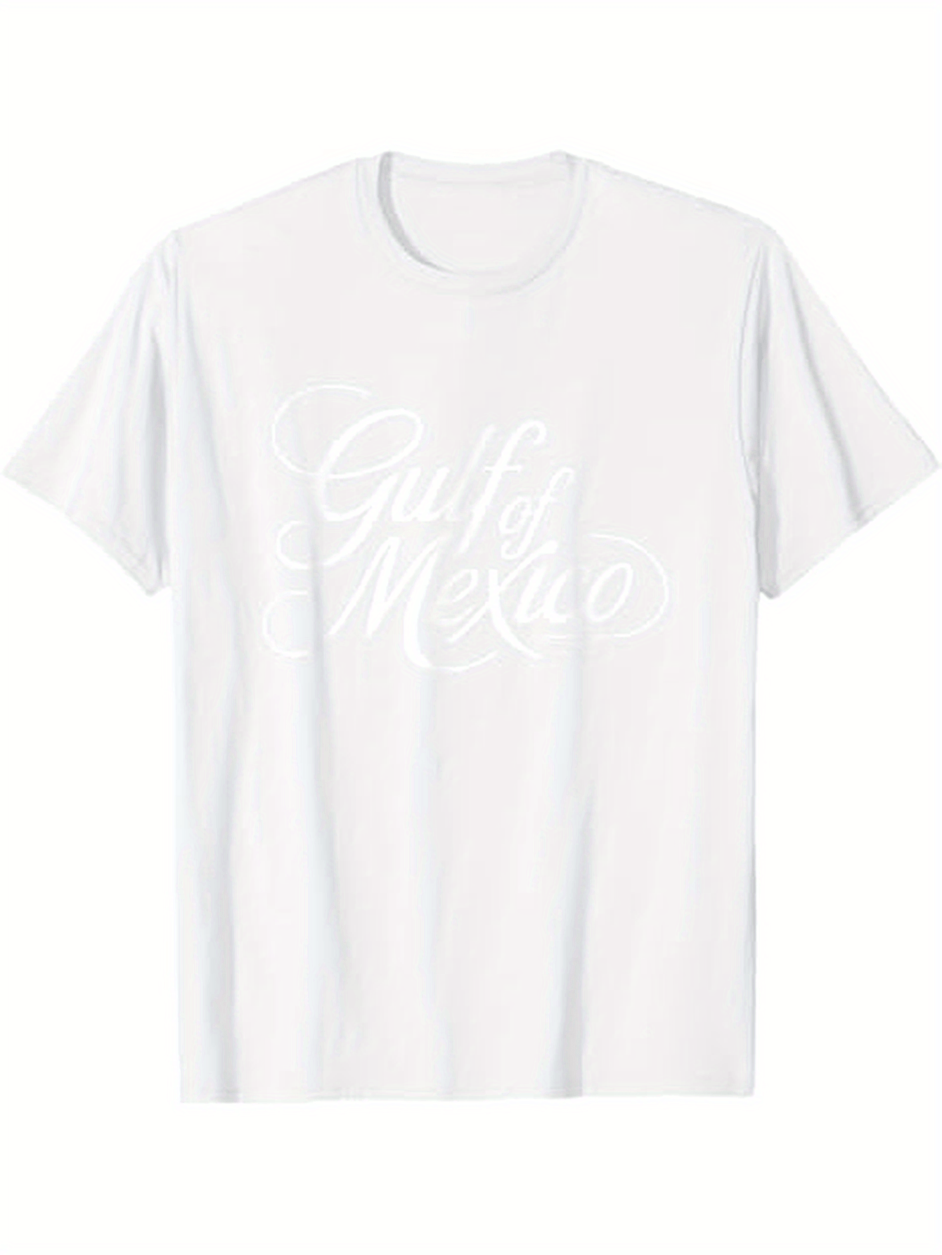 Men's Graphic T-Shirt Gulf Mexico Elegant Handwritten Script With Flowing Artistic Swirls T Shirt