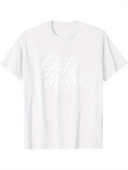 Men's Graphic T-Shirt Gulf Mexico Elegant Handwritten Script With Flowing Artistic Swirls T Shirt