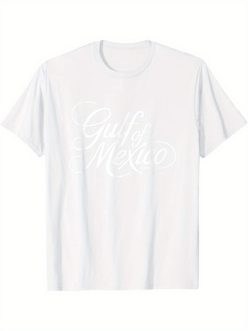 Men's Graphic T-Shirt Gulf Mexico Elegant Handwritten Script With Flowing Artistic Swirls T Shirt