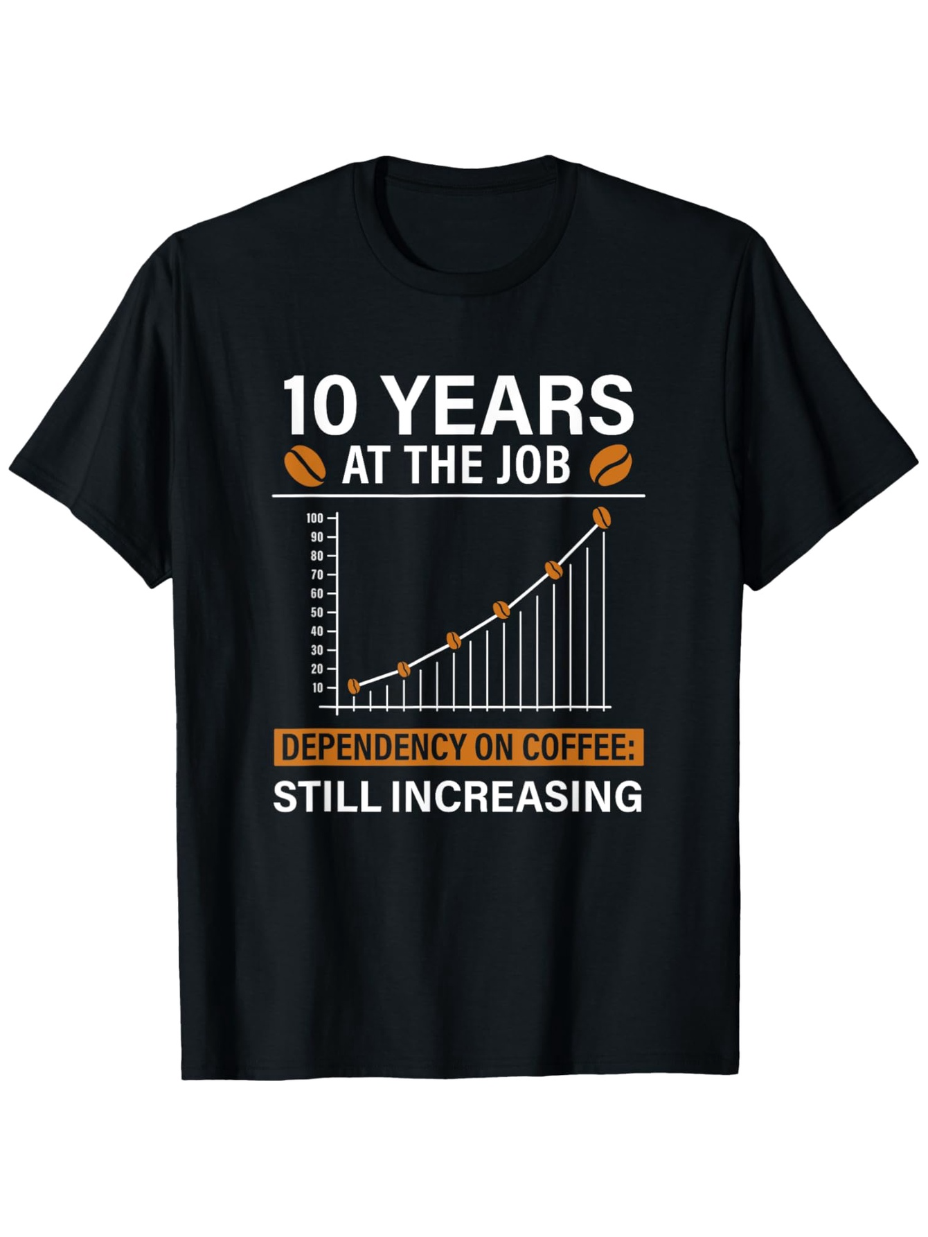 Men's Graphic T-Shirt Ten Years At Work With Rising Coffee Graph T Shirt