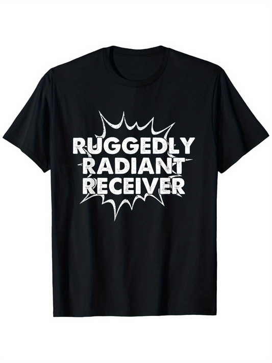 Men's Graphic T-Shirt Ruggedly Radiant Receiver Comic Burst Graphic Around Bold Letters