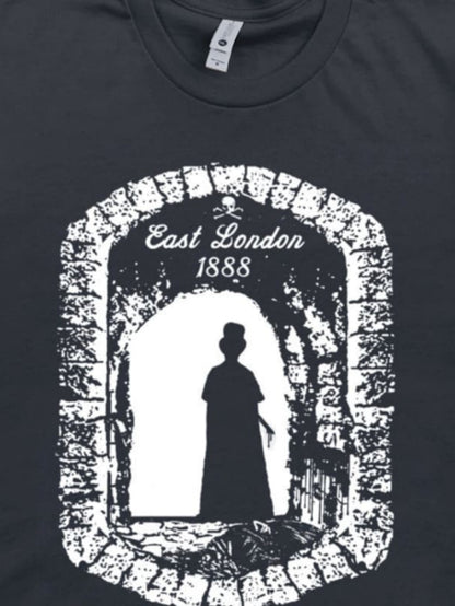 Men's Graphic T-Shirt East London 1888 Shadowy Archway Silhouette Surrounded By Stonework Woman