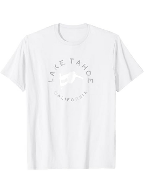 Men's Graphic T-Shirt Lake Tahoe California With Scenic Mountain And Calm Waters Graphic