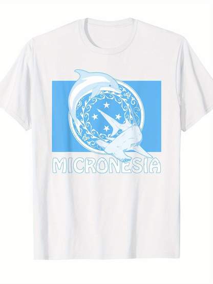Men's Graphic T-Shirt Leaping Dolphins Among Blue Stars And Peaceful Waters Dolphin