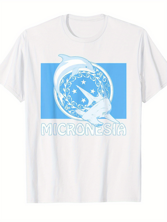 Men's Graphic T-Shirt Leaping Dolphins Among Blue Stars And Peaceful Waters Dolphin