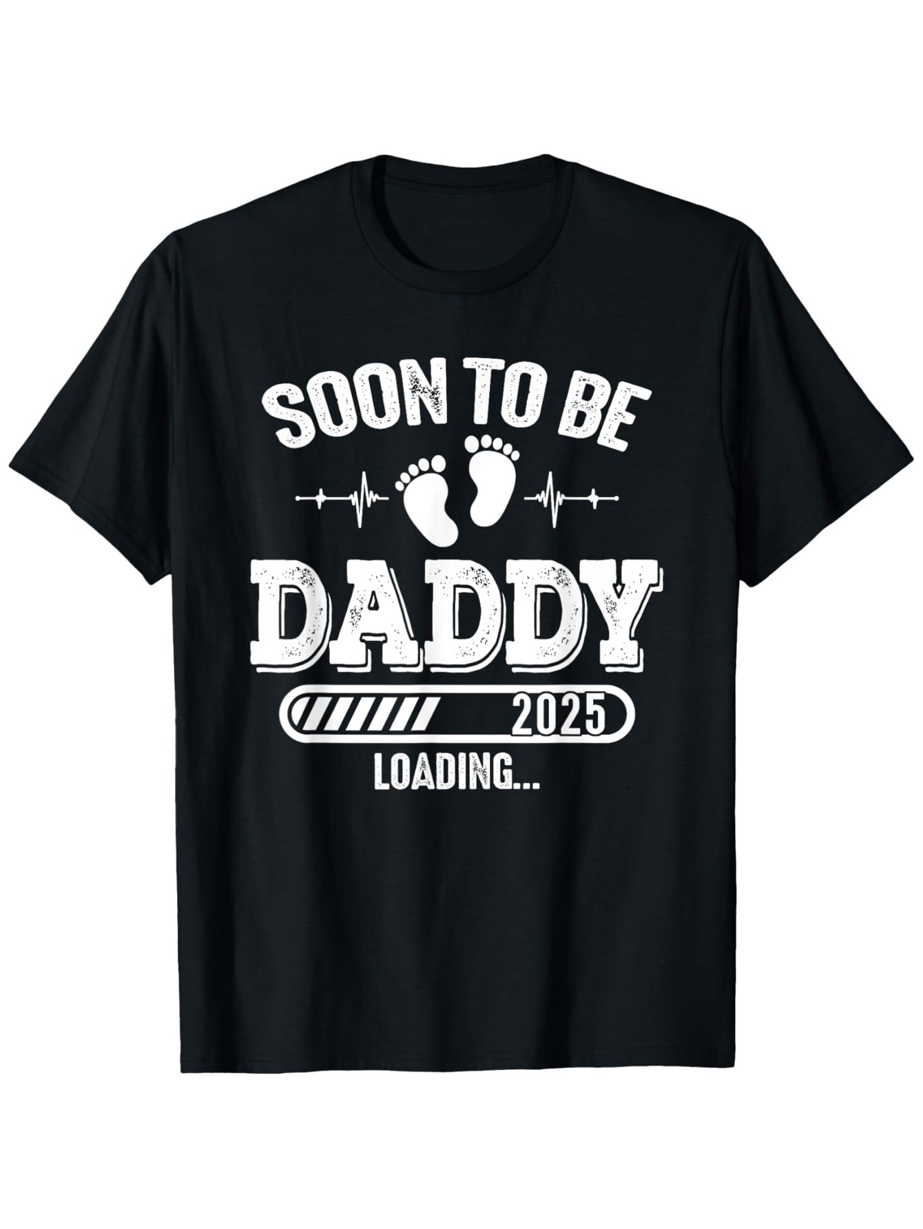 Men's Graphic T-Shirt Soon To Be Daddy 2025 Loading With Baby Footprints And Progress Bar