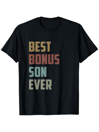 Men's Graphic T-Shirt Best Bonus Son Ever Multicolor Block Letters On Solid Fabric T Shirt