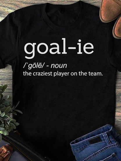 Men's Graphic T-Shirt Goalie Definition Parody Typography On Classic Cotton T Shirt