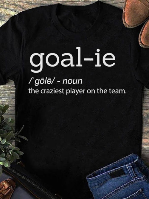 Men's Graphic T-Shirt Goalie Definition Parody Typography On Classic Cotton T Shirt