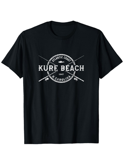 Men's Graphic T-Shirt Atlantic Coast North Carolina Typography And Retro Oars Kure Beach