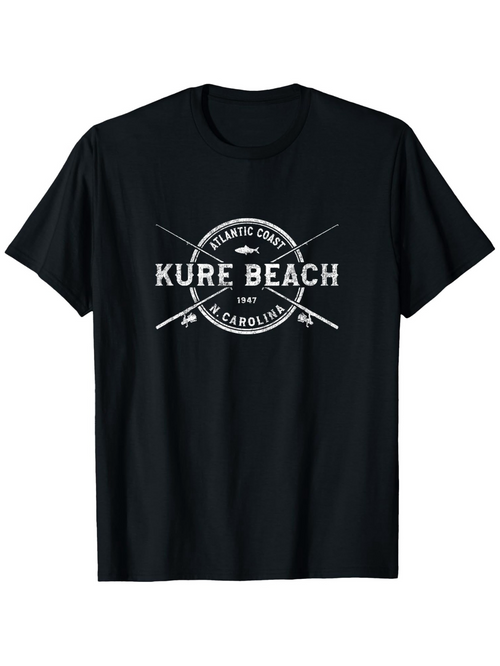 Men's Graphic T-Shirt Atlantic Coast North Carolina Typography And Retro Oars Kure Beach