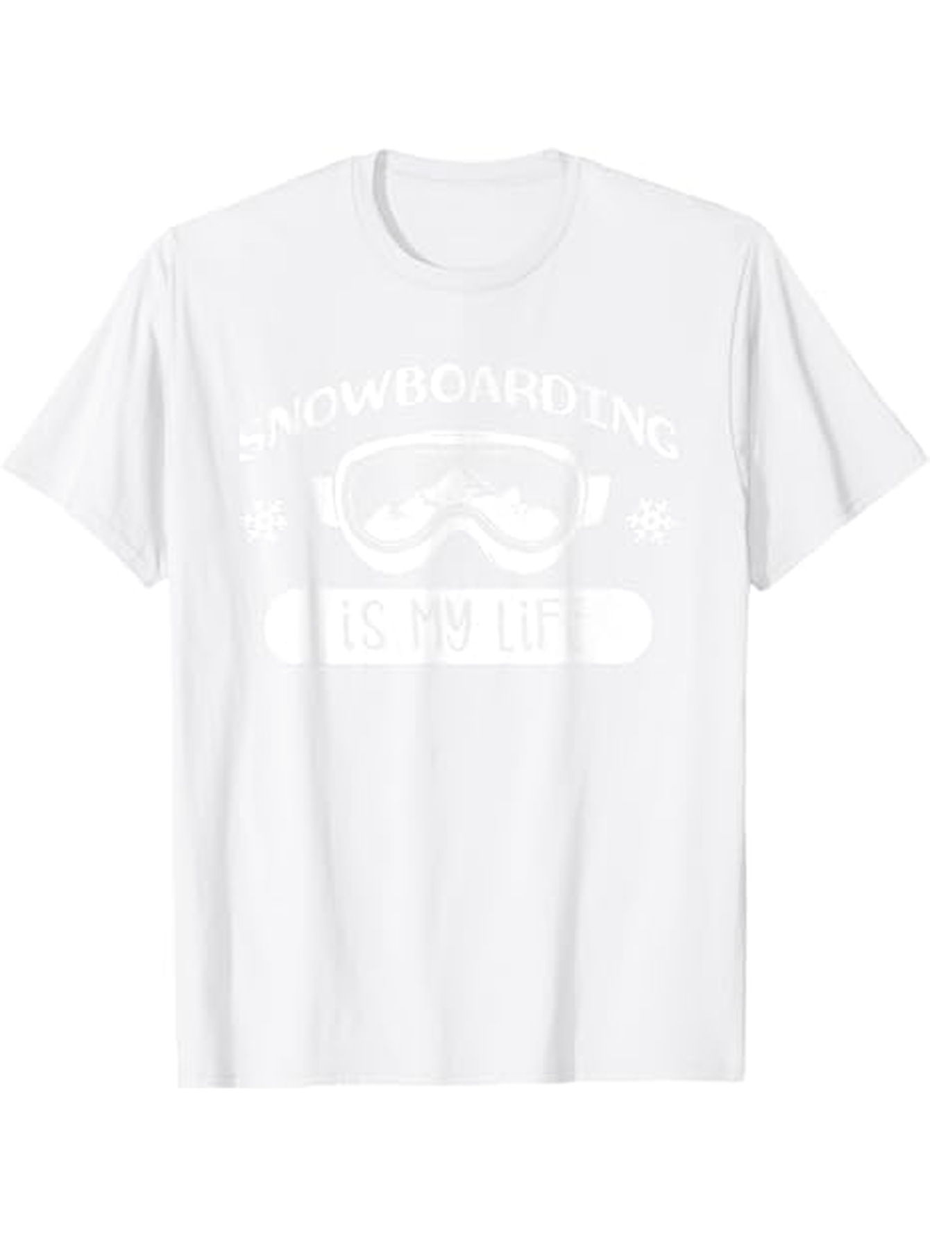 Men's Graphic T-Shirt Snowboarding Winter Adventure Ride With Goggles Over Snowboard