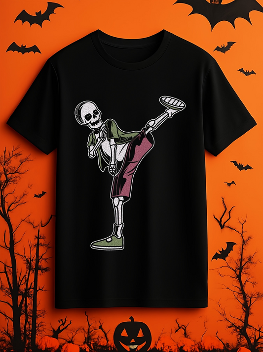 Men's Graphic T-Shirt Martial Arts Skeleton Wearing Casual Streetwear Sneakers