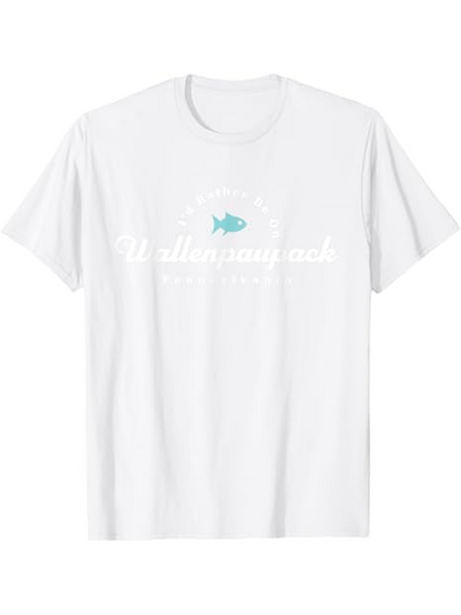 Men's Graphic T-Shirt Blue Fish Swimming Peacefully Across Gentle Rippling White Water