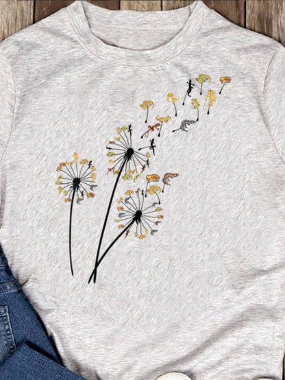 Men's Graphic T-Shirt Delicate Dandelions With Seeds Floating Gently Through The Air