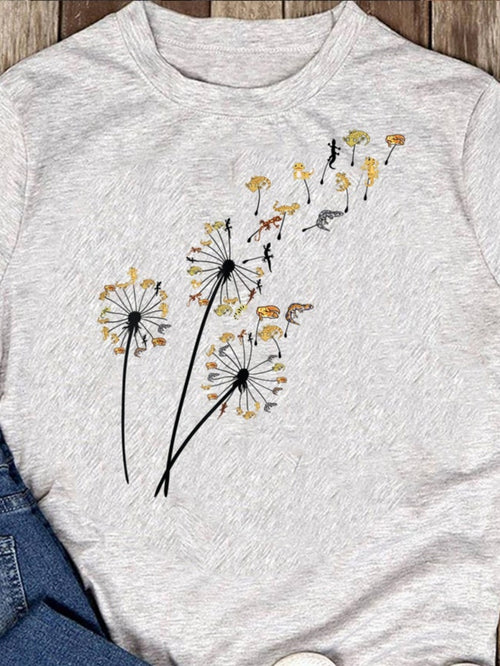 Men's Graphic T-Shirt Delicate Dandelions With Seeds Floating Gently Through The Air