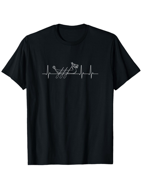Men's Graphic T-Shirt Heartbeat Pulse Line With Manual Gear Shift Pattern Illustration
