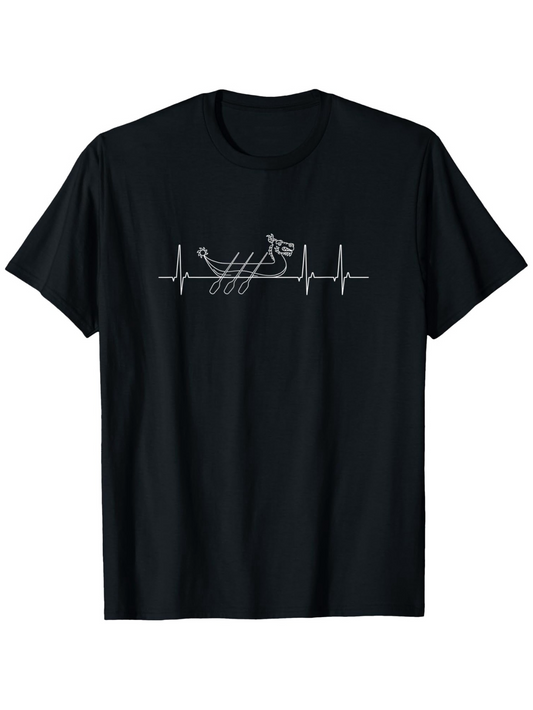 Men's Graphic T-Shirt Heartbeat Pulse Line With Manual Gear Shift Pattern Illustration