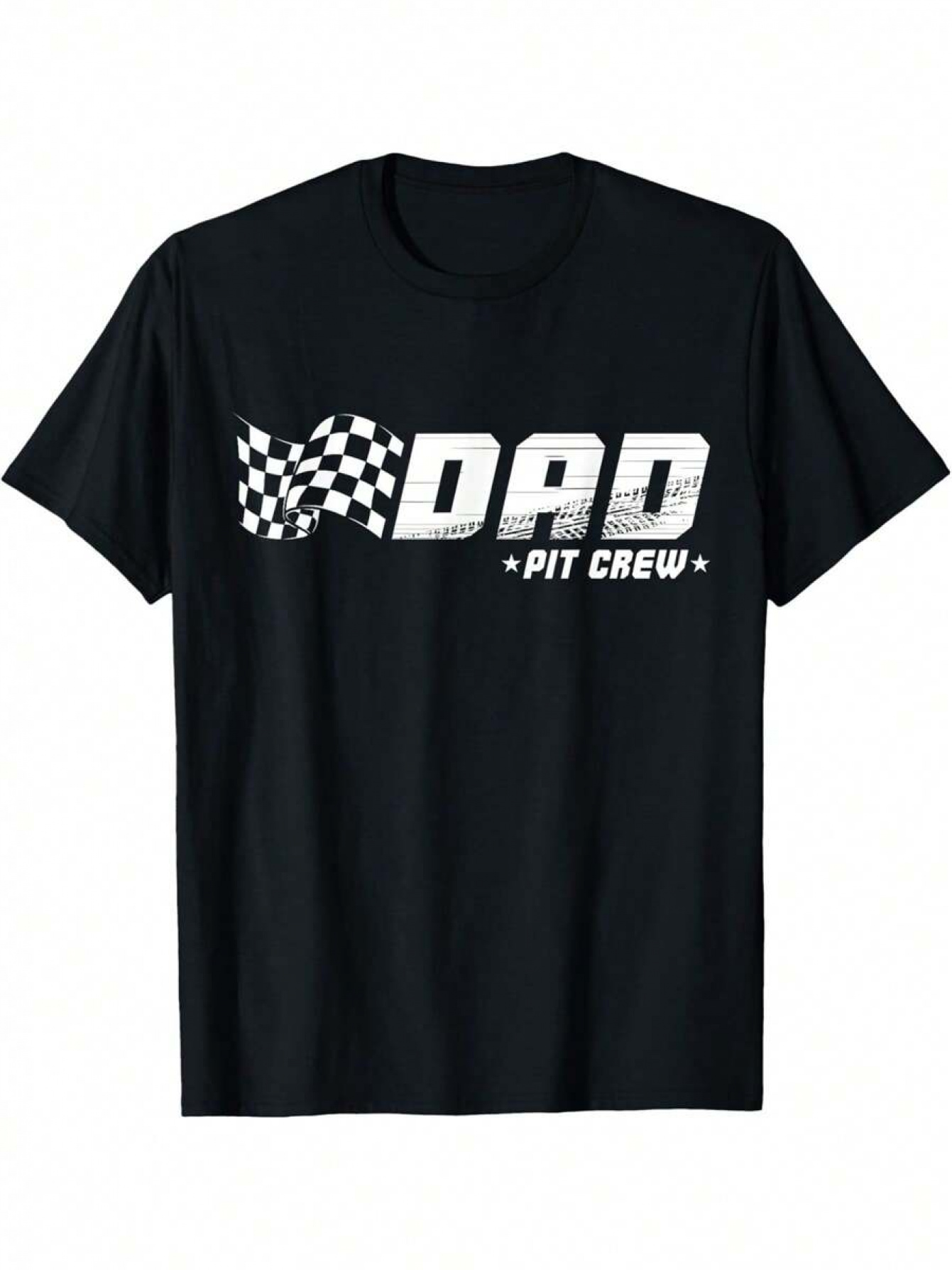 Men's Graphic T-Shirt Dad Pit Crew With Racing Checkered Flag Speed Graphic T Shirt