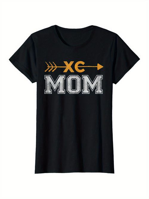 Men's Graphic T-Shirt XC Mom Bold Text With Arrow Graphic Black T Shirt