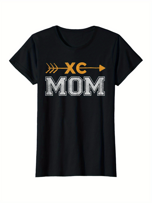 Men's Graphic T-Shirt XC Mom Bold Text With Arrow Graphic Black T Shirt