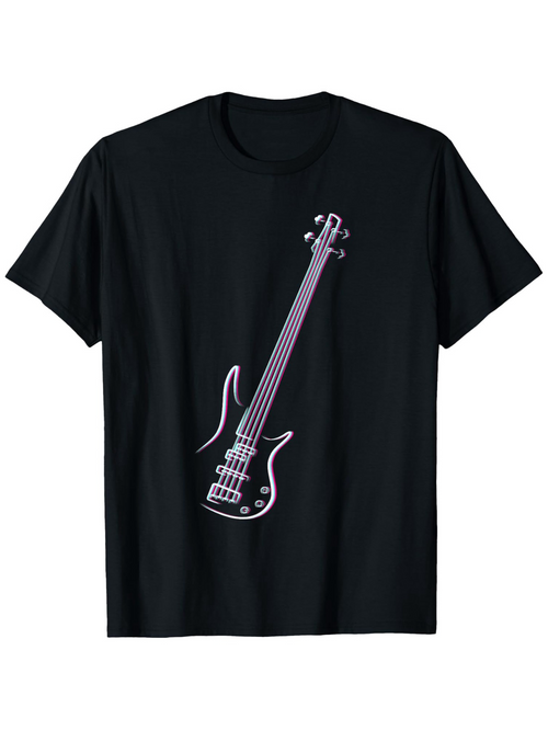 Men's Graphic T-Shirt Electric Purple Glow Guitar Under Soft Studio Lights Guitar