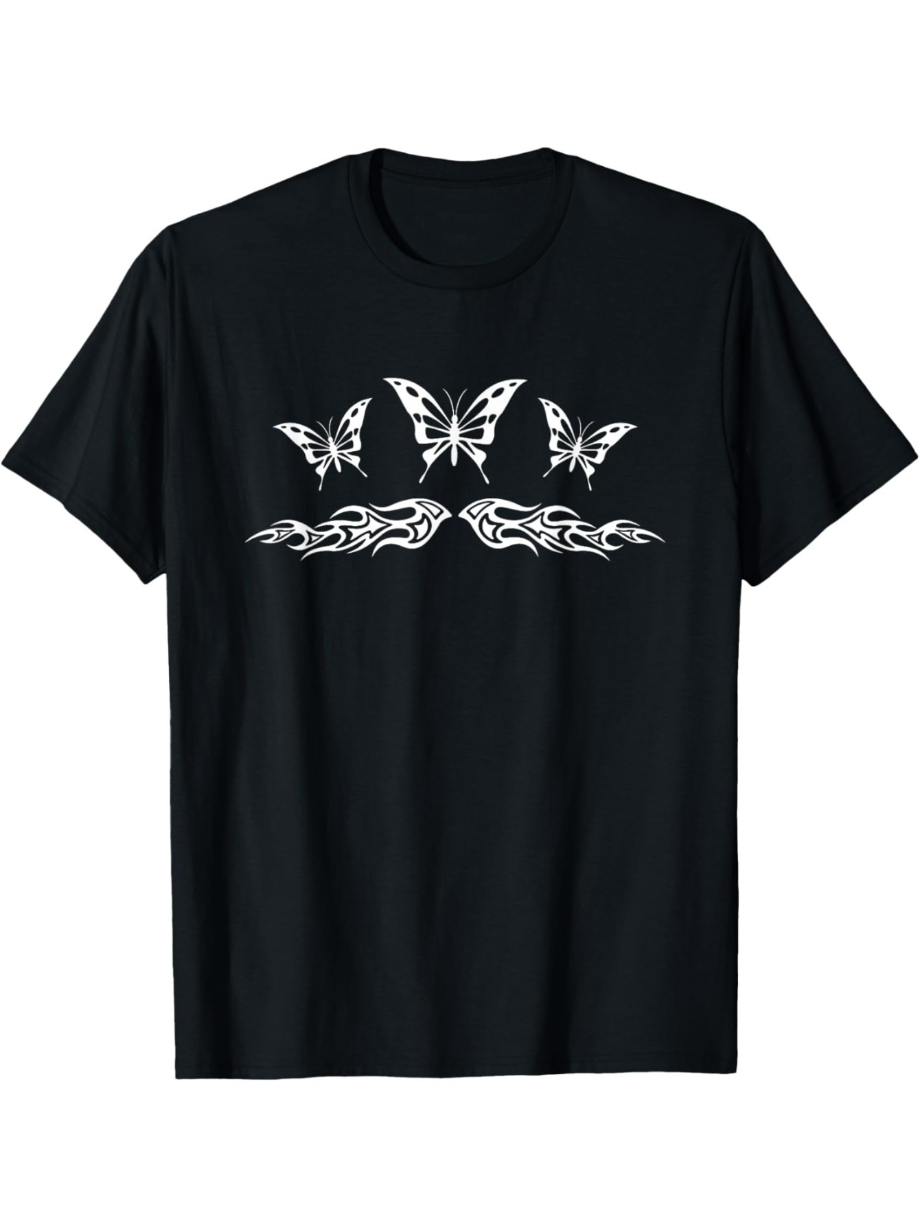 Men's Graphic T-Shirt Tribal Inspired Flames And Elegant Butterflies With Spread Wings Butterfly