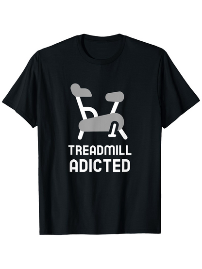 Men's Graphic T-Shirt Treadmill Adicted With Minimalist Workout Equipment Graphic