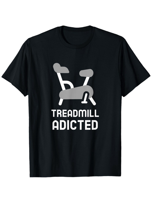 Men's Graphic T-Shirt Treadmill Adicted With Minimalist Workout Equipment Graphic