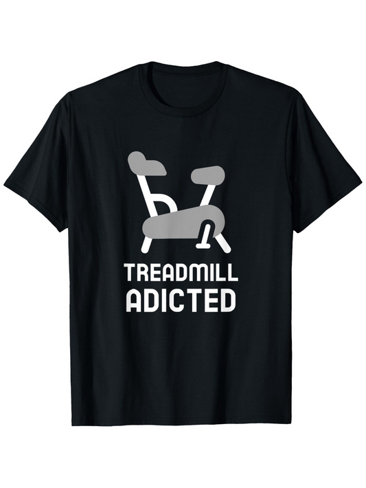 Men's Graphic T-Shirt Treadmill Adicted With Minimalist Workout Equipment Graphic