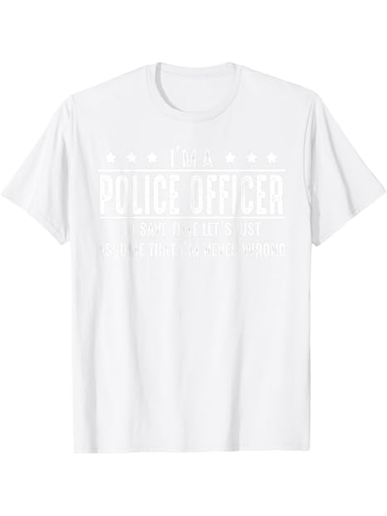 Men's Graphic T-Shirt Proud Police Officer With Stars Underlined Text Statement