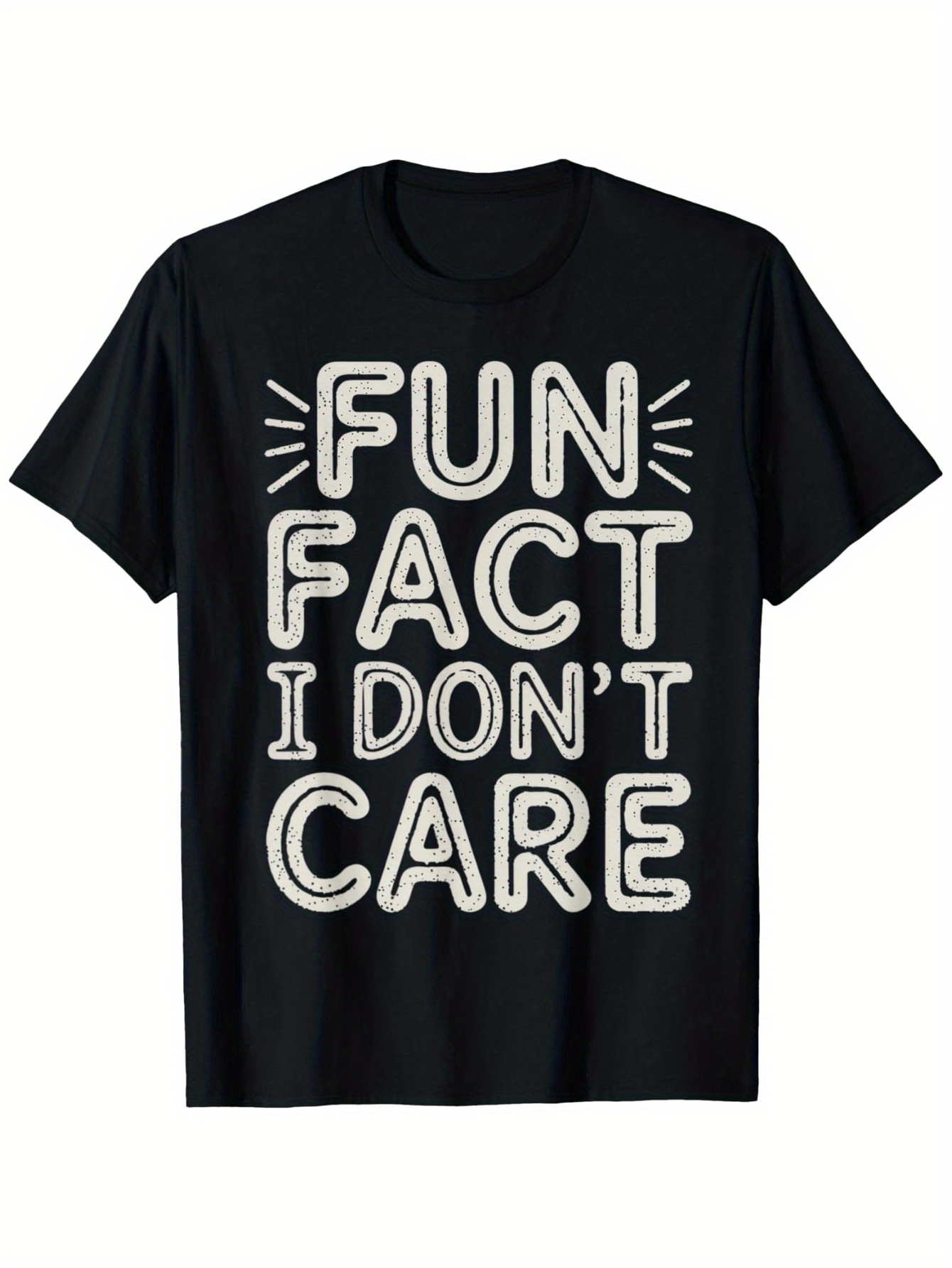 Men's Graphic T-Shirt Fun Fact I Dont Care Playful Bold Lettering Statement T Shirt