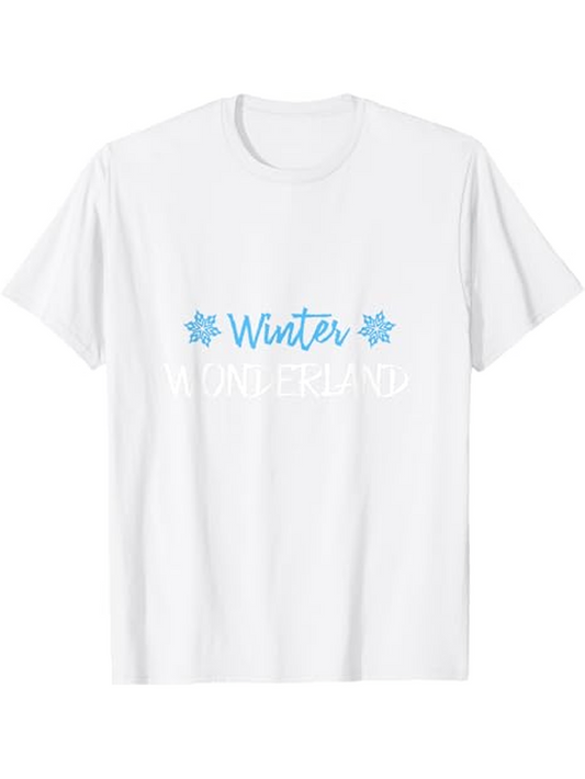 Men's Graphic T-Shirt Winter Wonderland With Snowflakes In A Minimalist White T Shirt