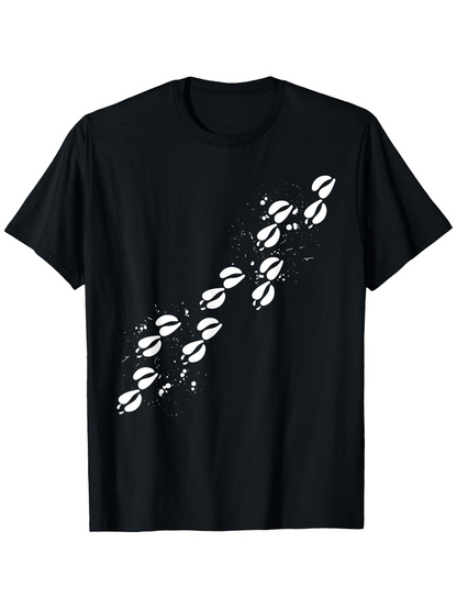 Men's Graphic T-Shirt Diagonal Path Of Scattered Abstract White Footprints T Shirt