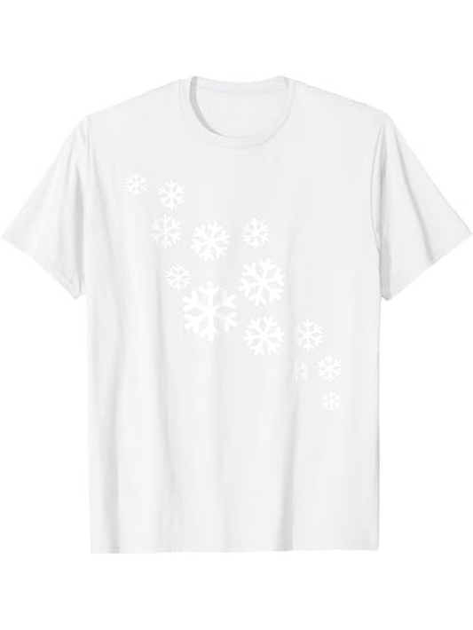 Men's Graphic T-Shirt Falling Snowflakes In Wintery Breeze Pattern Snowflake