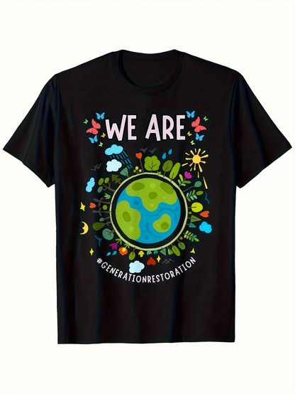 Men's Graphic T-Shirt We Are Generation Restoration Surrounded By Colorful Nature Earth
