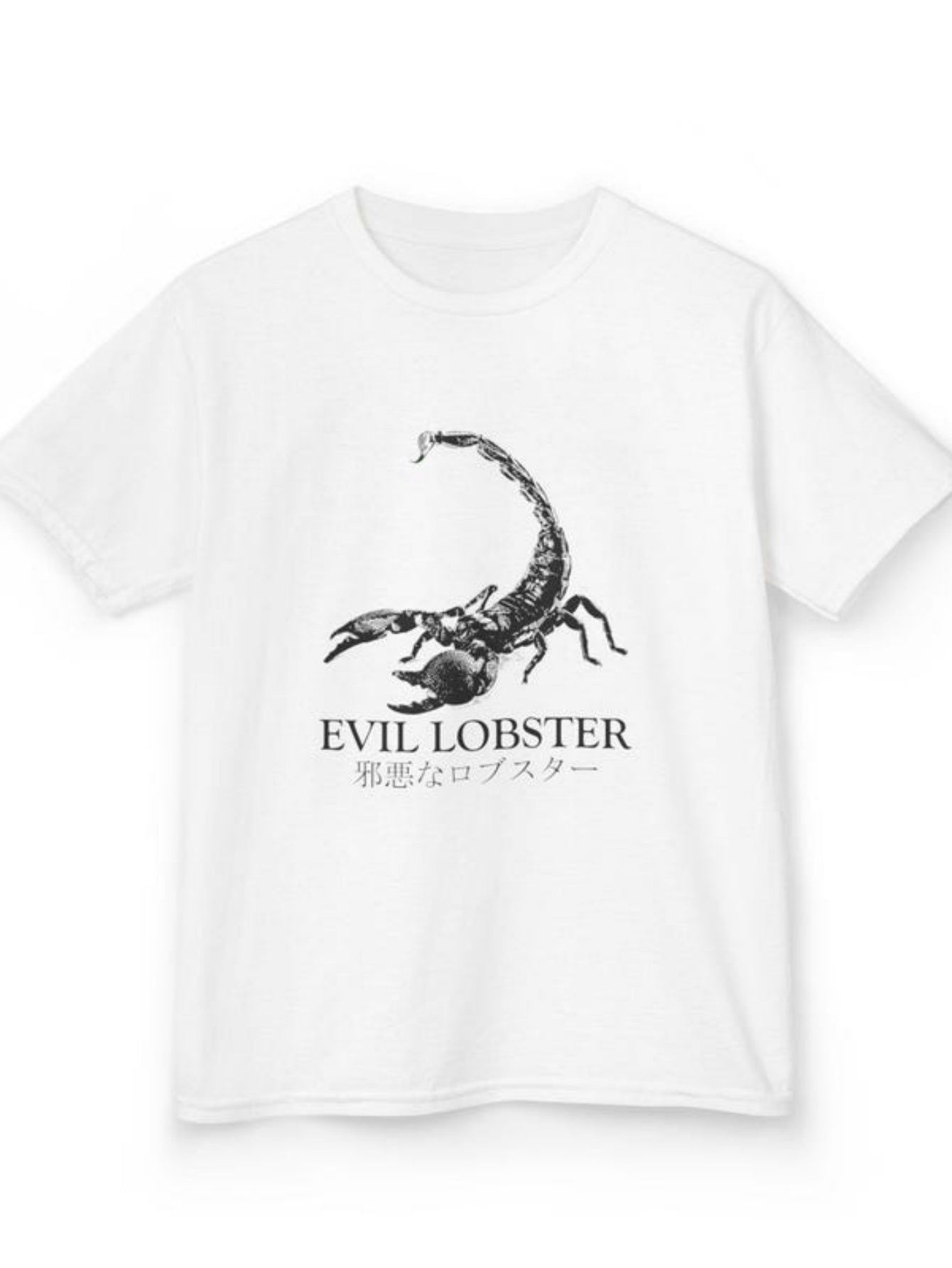 Men's Graphic T-Shirt Evil Lobster Detailed Black Linework With Bold Graphic Scorpion